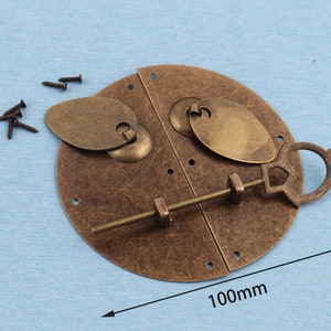 1 set (100mm* 100mm) chiusura rotonda antica porta in ottone cinese classica vintage blocco rotondo cattura cerchio autoblocca per porte armadio