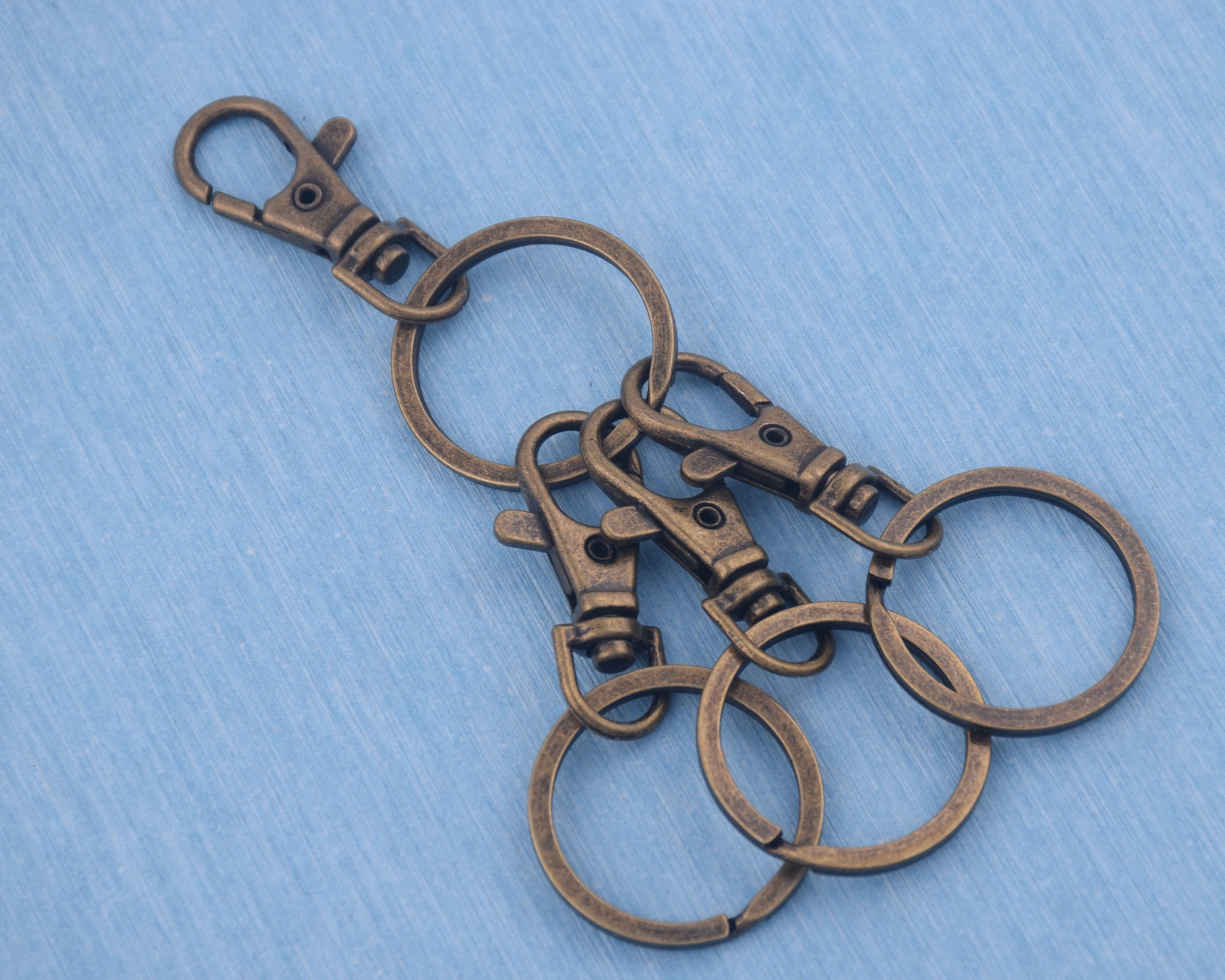 410 Pcs Antique Brass Keychain Keyring Supplies With Swivel Etsy UK