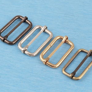 1.5" Metal Adjuster Slide Buckles: Tri-Glide Strap Sliders