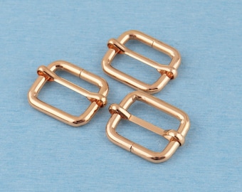 Cursore Tri-Glide dorato: fibbia per cinturino regolabile in metallo da 1" (6-10 pezzi)