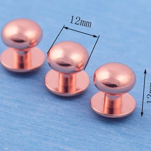 PATIKIL 50 Sets Leather Rivets & Screws - 6mm Round Head, Bronze, For Belts & Crafts
