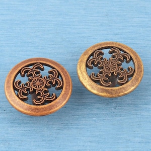 Antique Brass Floral Cabinet Knob - Vintage Dresser Drawer Pull (36*16mm)