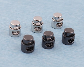 Metal One Holes Cord Lock:Toggle Stopper, Elastic Adjuster(12*13mm) - 2/4/10 Pcs