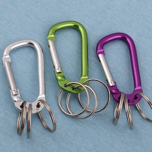 61 * 31 mm Metall D-förmige Karabiner Schlüsselbund,Karabiner mit Schlüsselring,Schlüsselring Schlüsselbund Clip,Schlüsselanhänger Haken,Aluminium Karabiner Rucksack Clip