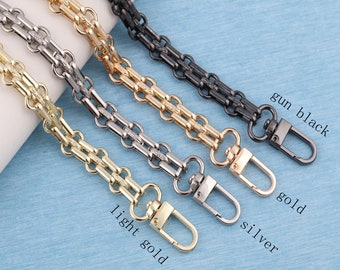 1pc 1m-1.1m/1.2m silver/light gold/black/gold bag chain with swivel clasps,handbag chain,purse chain strap,shoulder chain for diy bag making