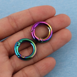 Rainbow Spring O Rings: 12mm Metal Snap Hook for Bag Straps