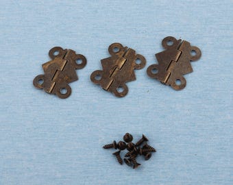 Charnière pour boîte à bijoux en bronze antique : mini charnière décorative en métal (24 x 20 mm, lot de 5-20)