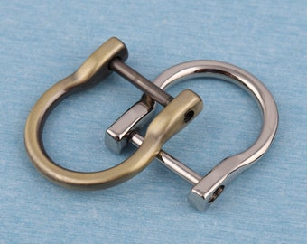19mm Alloy Horseshoe D Ring: Screw Shackle Buckle for Leather Craft