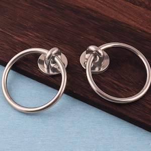 Silver Round Drop Ring Drawer Knobs Pull:Handle Hardware,Furniture Hardware(69mm)