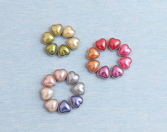 16*17mm Silver Border Metal Heart Rivets: Leather, Shoes, Bags Decoration