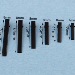 Matte Black Alligator Hair Clips: Metal Hair Accessory Blank