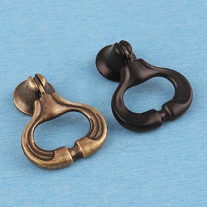 Retro Drop Ring Cabinet Pull – Bronze/Matte Black Drawer Knob Single Hole Handle
