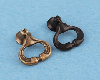 Retro Drop Ring Cabinet Pull – Bronze/Matte Black Drawer Knob Single Hole Handle
