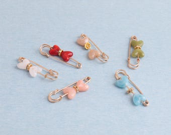 Beaded Safety Pins: Shawl Scarf Brooch Pins,Jewelry Making - 51mm