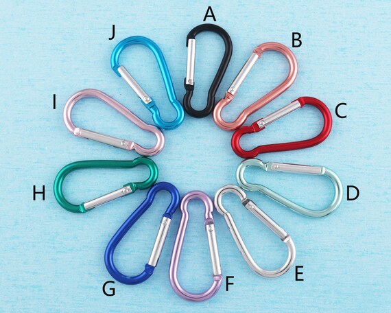 10Pcs Aluminum Snap Hook Carabiner D-Ring Key Chain Clip Keychain Hiking  Camping 