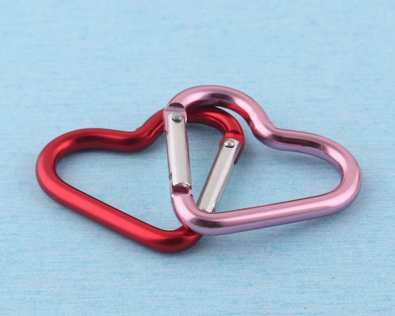 10Pcs Heart Shaped Carabiner Clip - Heavy Duty Carabiner for Keys