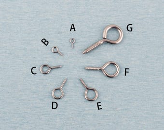 Ganchos de ojo de hierro plateados: Accesorios para joyería DIY