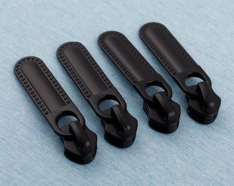 2-5-10 pcs head zipper slider puller,42mm matte black zipper pull,purse zipper pulls,nylon coil zip puller head for sewing clothing shoes