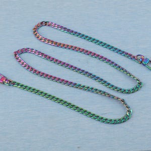 Rainbow Crossbody Bag Chain: 8mm Fashion Link with Swivel Clasps
