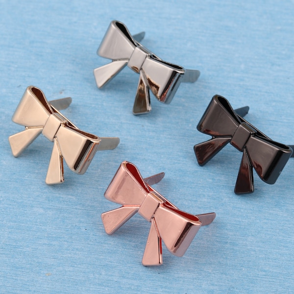 25*17mm metal decorative foot label, used for wallet wallet clothing shoes hat dress rose gold/ black/gold/silver bow purse labeling charm