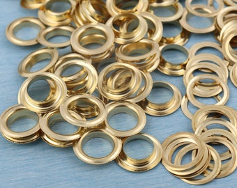 Eyelet metallico da 100pcs con lavatrice,12mm foro occhiaie rotonde grommets , occhielli d'oro per accessori da cucito borsa indumento di te