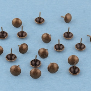 Altmessing Polster-Tacks: Rundkopf Ziernägel (14 x 20 mm)
