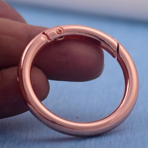 Rose Gold Spring O Ring: 32mm Metal Clasp for Bags & Belts
