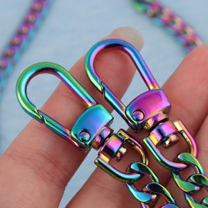 Rainbow Crossbody Bag Chain: 8mm Fashion Link with Swivel Clasps image 4