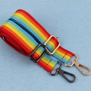 Rainbow Striped Nylon Bag Strap: Adjustable Crossbody Purse Replacement