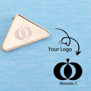 Custom Laser Engraved Metal Purse Label: Triangle Bag Tag with Feet