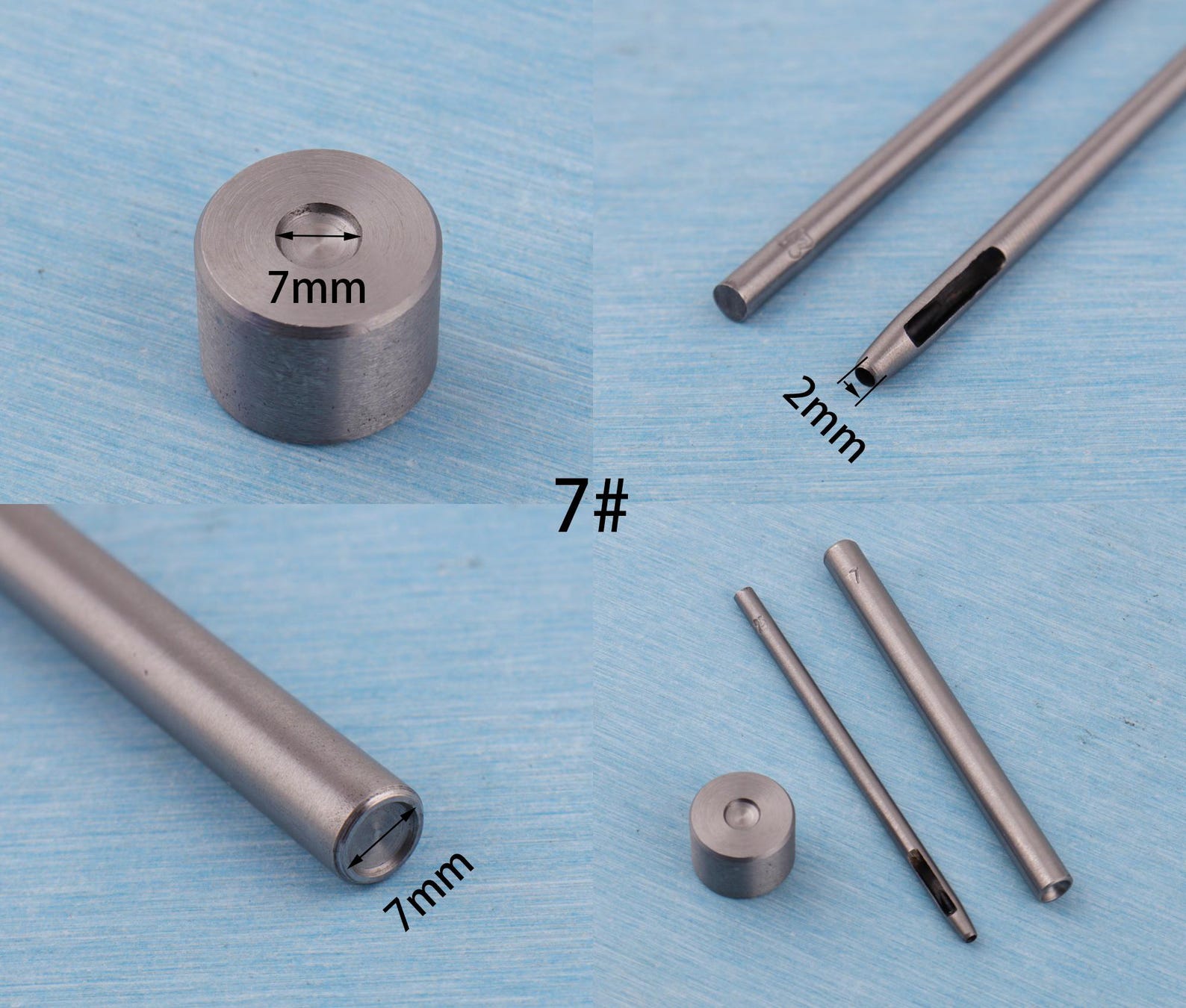 Double Cap Rivet Setter Kit: Leather Craft Installation Tools (6-12mm ...