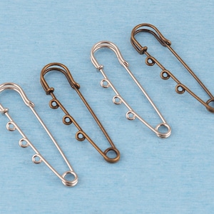 70mm Iron Scarf Pin: Silver Plaid Kilt Brooch with Loops