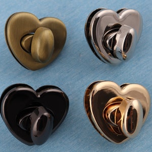Chiusura a cuore: chiusura in metallo per borsa, accessori per borsa (30 x 26 mm)
