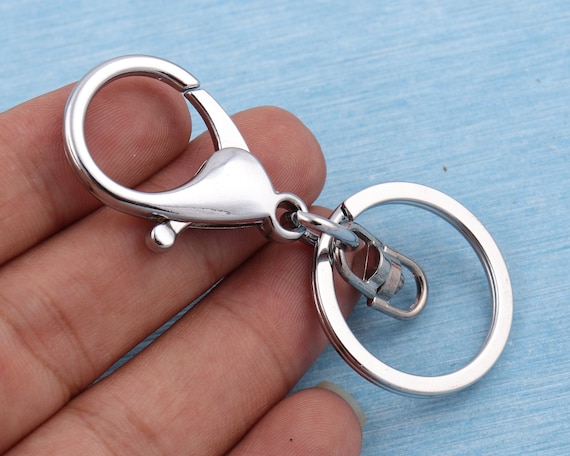 68*30mm silver keychain, keyring with swivel snap hooks,lobster buckles,key  chain loop for gift,hardware keychain handmade diy