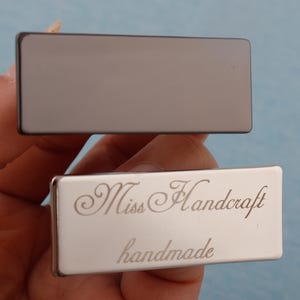 Custom Laser Engraved Metal Logo Tag: Personalized Rectangle Wallet Foot, 51x20mm