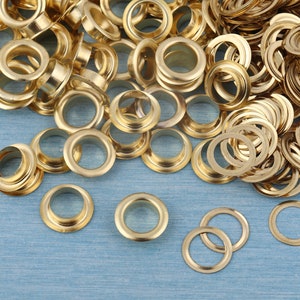 Gold Metal Eyelets with Washers: 8mm DIY Sewing, 100pcs
