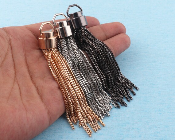 Metal Tassels Charm Pendants 100mm Tassel With Cap Jewelry key