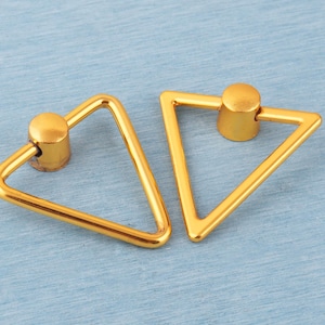 Gold Triangle Cabinet Knob:Drawer Ring Pull,Handle Hardware(63mm/64mm)
