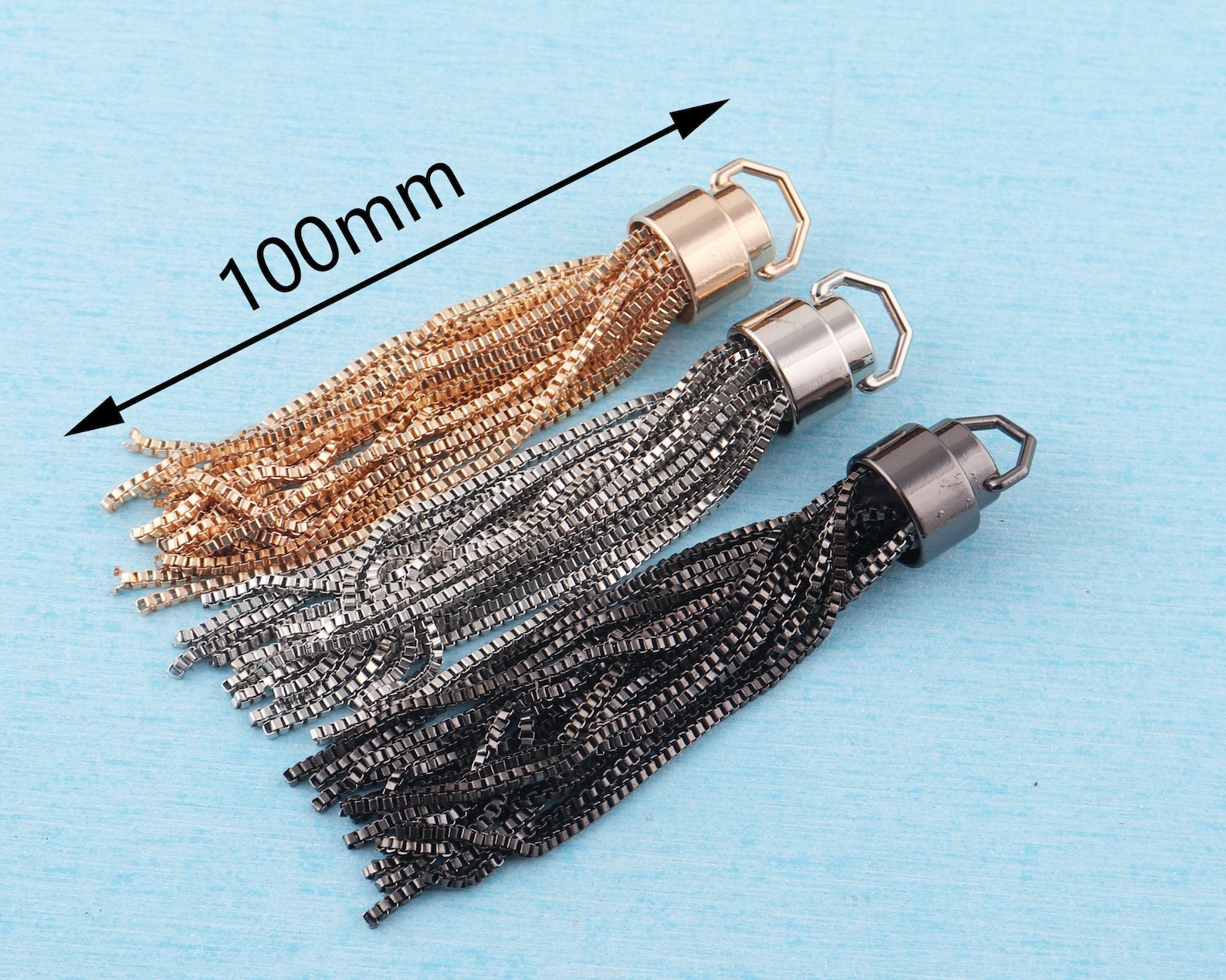 Metal Tassels Charm Pendants100mm Tassel With Cap Jewelrykey Etsy