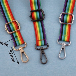 1"Breite Regenbogen Verstellbarer Taschengurt,bunt gestreifter Taschengurt,25mm Nylon verstellbarer Taschengurt Ersatz Umhängetasche Gurt