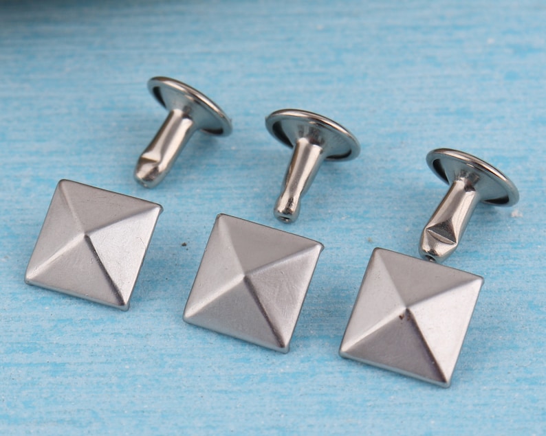 10mm Silver Pyramid Rapid Rivetspyramid Square Rivet Etsy