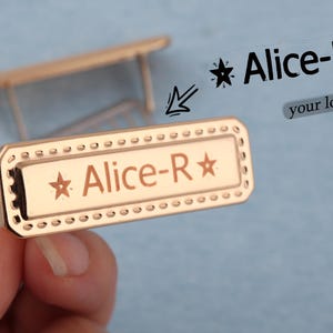 Custom Engraved Light Gold Logo Tag: 49x16mm Rectangle Metal Label