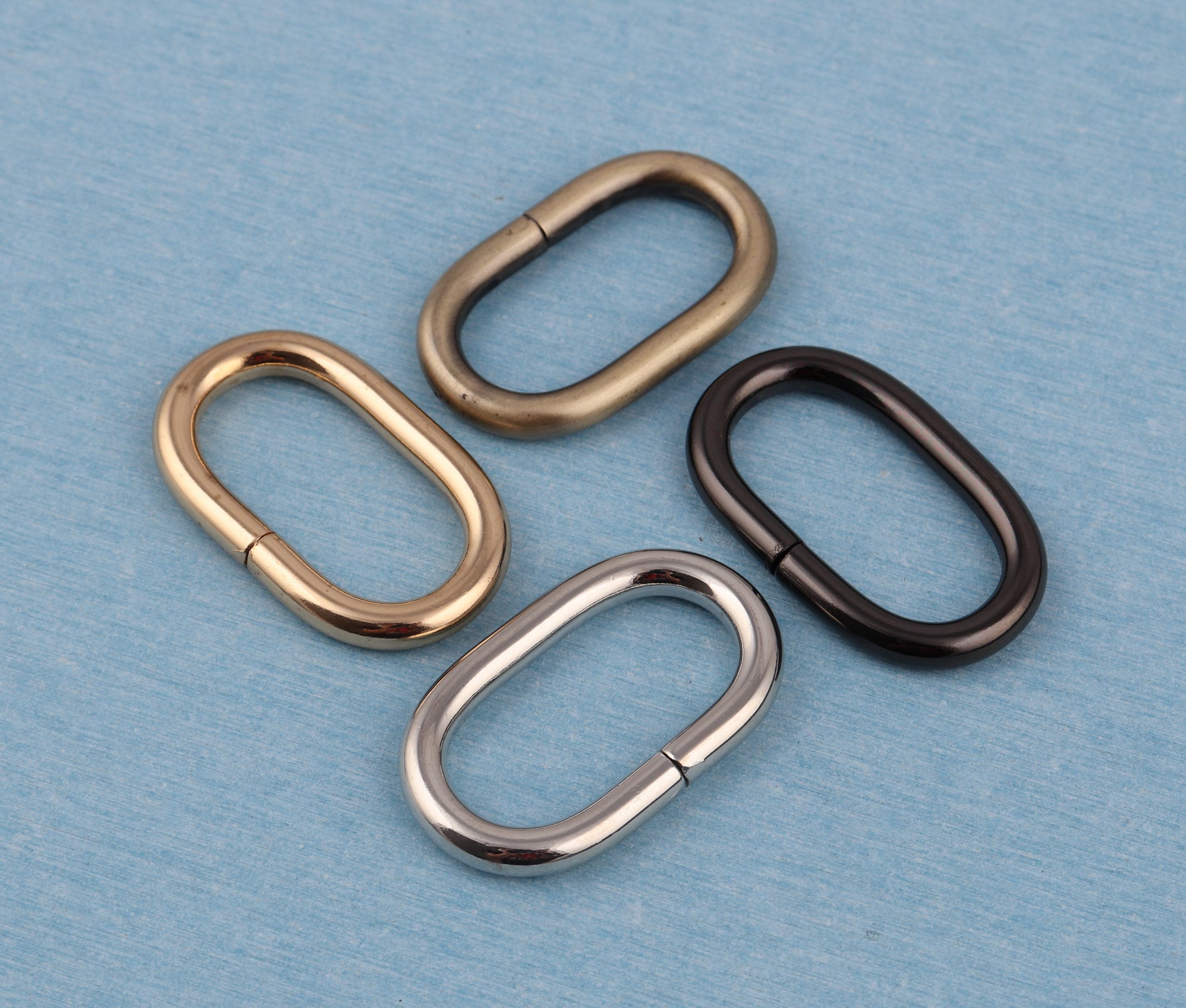 Metal 1.5 Inch Split D Rings D-ring Shiny or Dull Silver or 