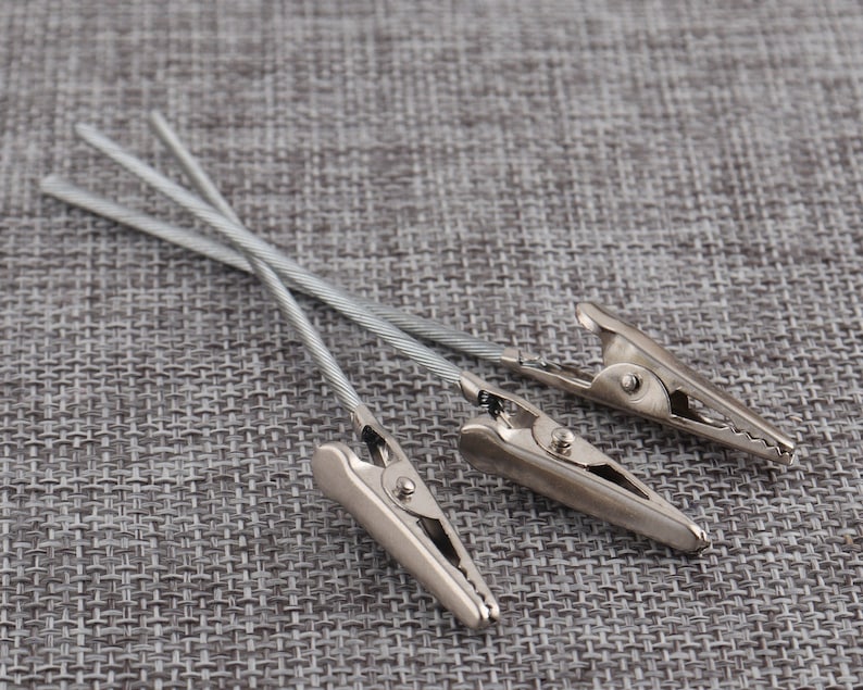Silver alligator clips with teethmetal alligator clamp wires Etsy