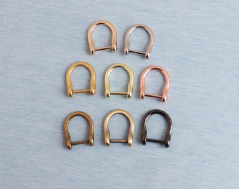 15mm Horseshoe U D Ring: Alloy Screw Shackle for Purse Bag Keychain
