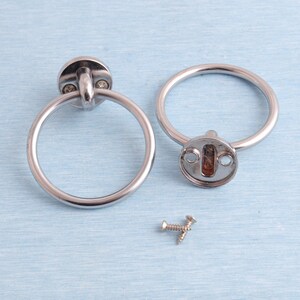 Silver Round Drop Ring Drawer Knobs Pull:Handle Hardware,Furniture Hardware(69mm) image 3