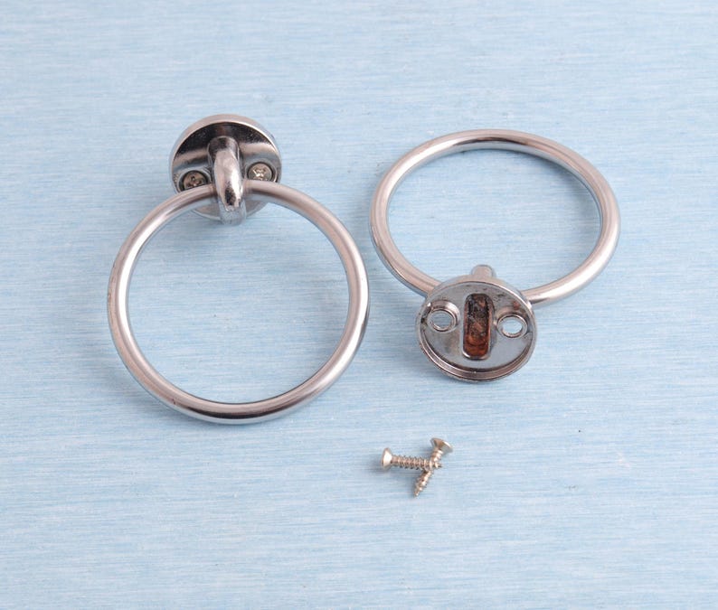 Silver Round Drop Ring Drawer Knobs Pull:Handle Hardware,Furniture Hardware(69mm) image 3