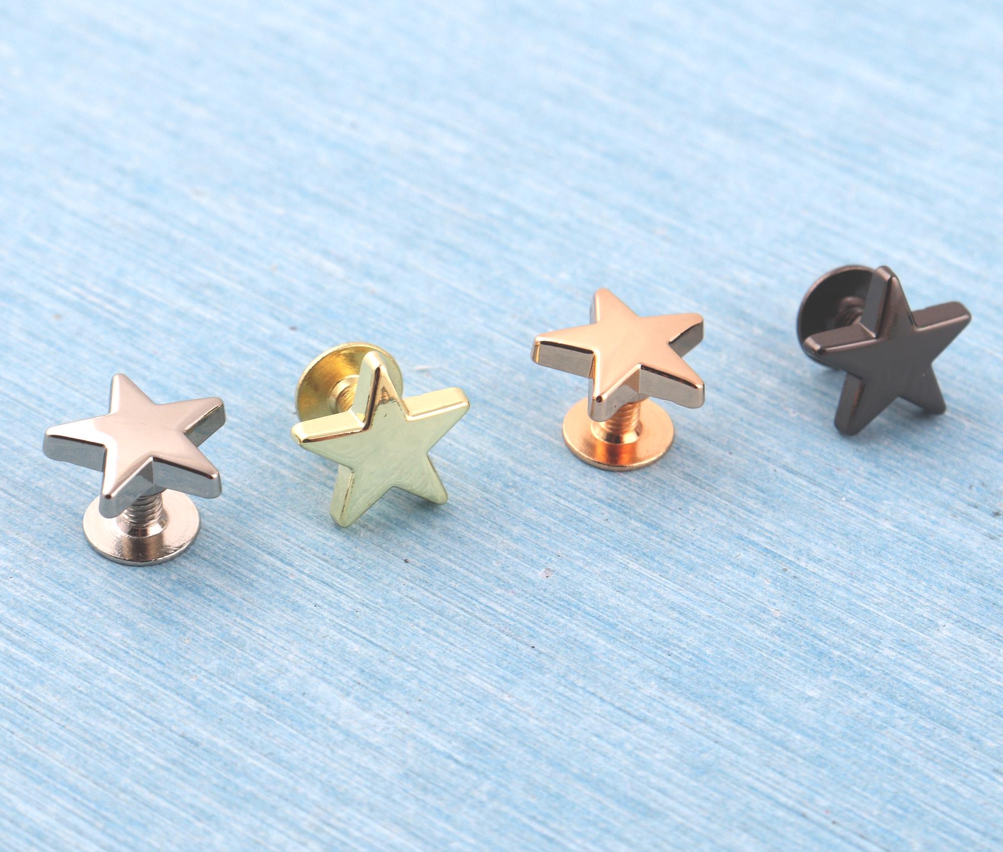 Three Star Rivets Metal Star Rivets: 12mm Screw Studs, DIY Leather Crafts - Etsy