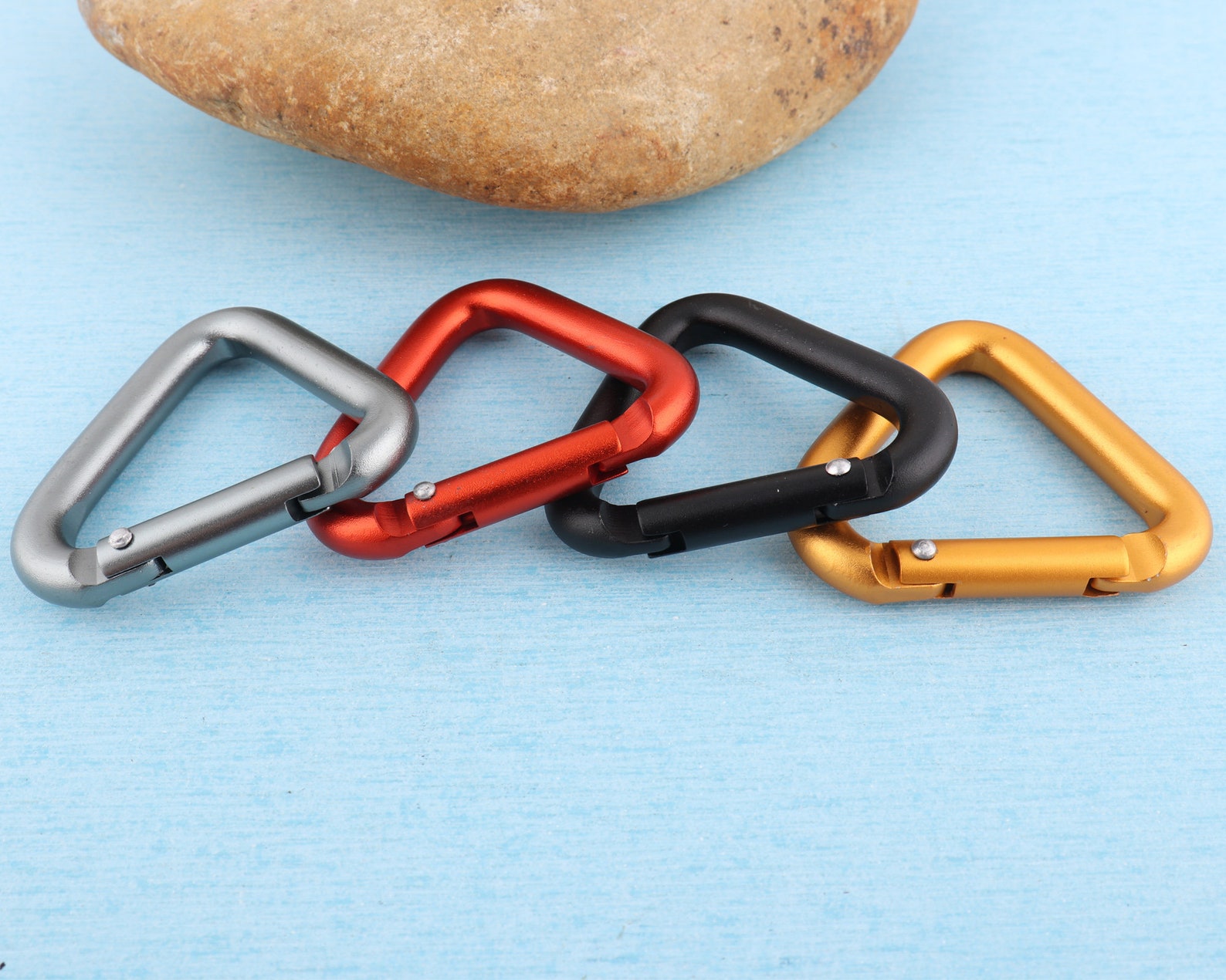 4pcs Triangle Carabiner Camp Snap Hook 50mm Carabiner Push Etsy