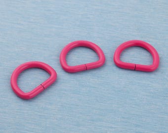 Roze metalen D-ringen van 25 mm: niet-gelaste gelegeerde hardware, sleutelhangeraccessoires
